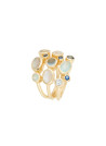 Bague ''Saphia" Multipierres Laiton doré "Éclipsis"