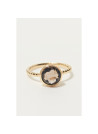 Bague Quartz fumé Laiton doré "Elapsis"