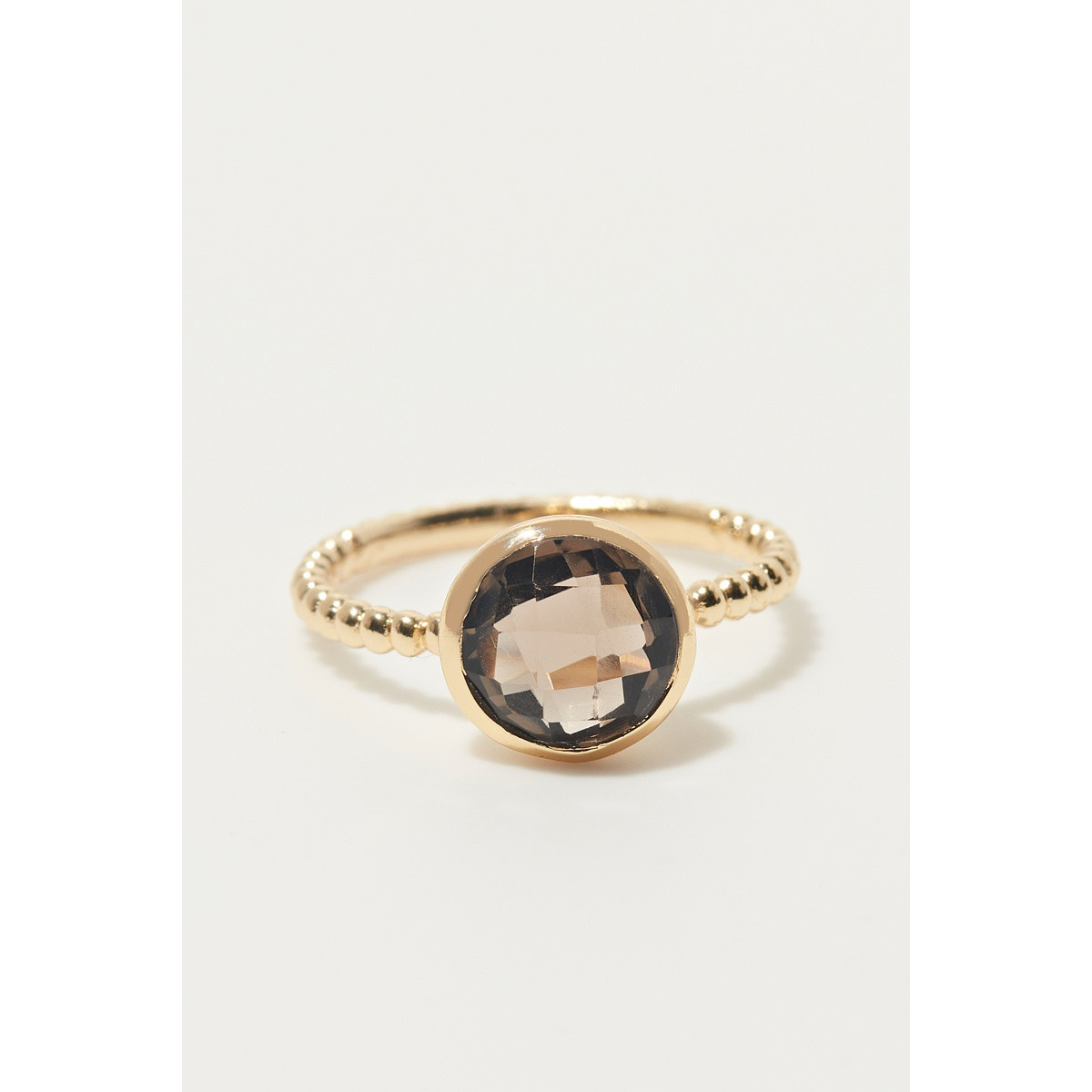 Bague Quartz fumé Laiton doré "Elapsis" Bague Quartz fumé Laiton doré "Elapsis"