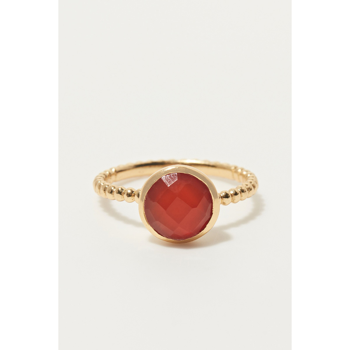 Bague Cornaline Laiton doré "Elapsis" Bague Cornaline Laiton doré "Elapsis"