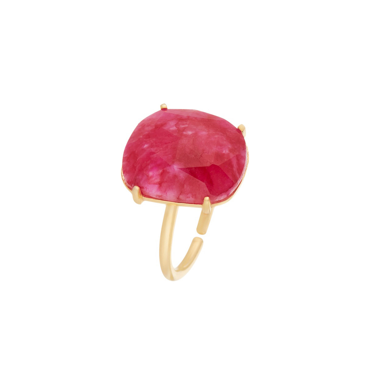 Bague ajustable Cyanite rouge Laiton doré "Chronos" Bague ajustable Cyanite rouge Laiton doré "Chronos"