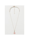 Collier "Givralis", rose quartz Laiton doré