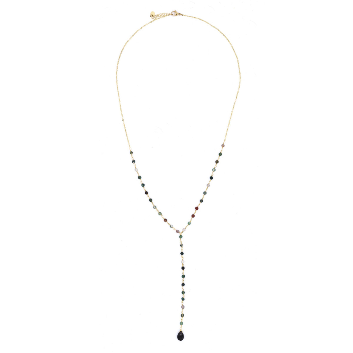 Collier "Glacialis" Agates multicolore Laiton doré
