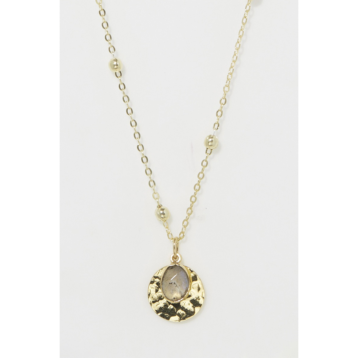 Collier "Glacium" Labradorite Laiton doré Collier "Glacium" Labradorite Laiton doré