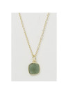 Collier "Glissade" Aventurine Laiton doré