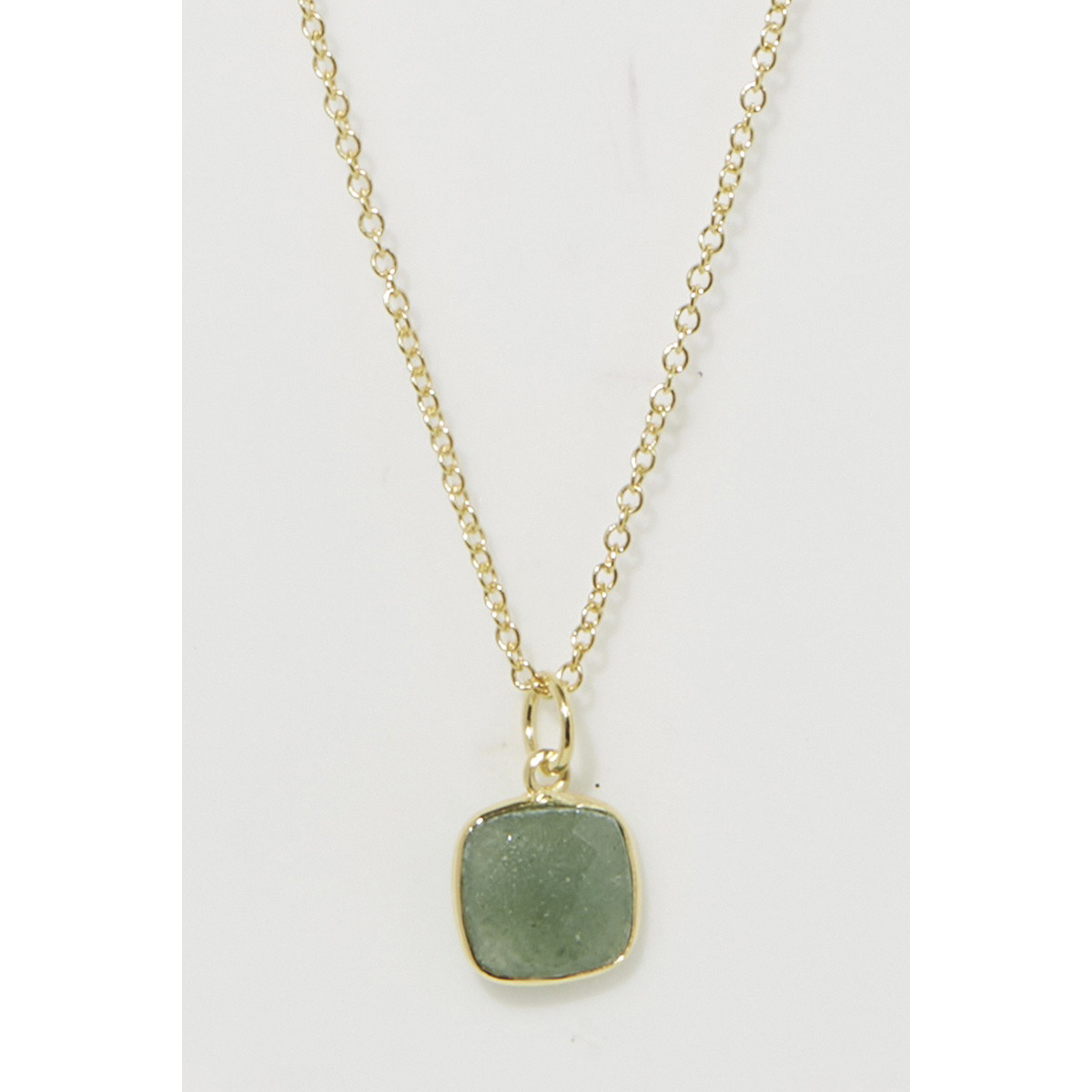 Collier "Glissade" Aventurine Laiton doré