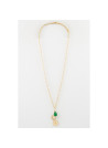 Collier "Illumine" onyx verte Laiton doré
