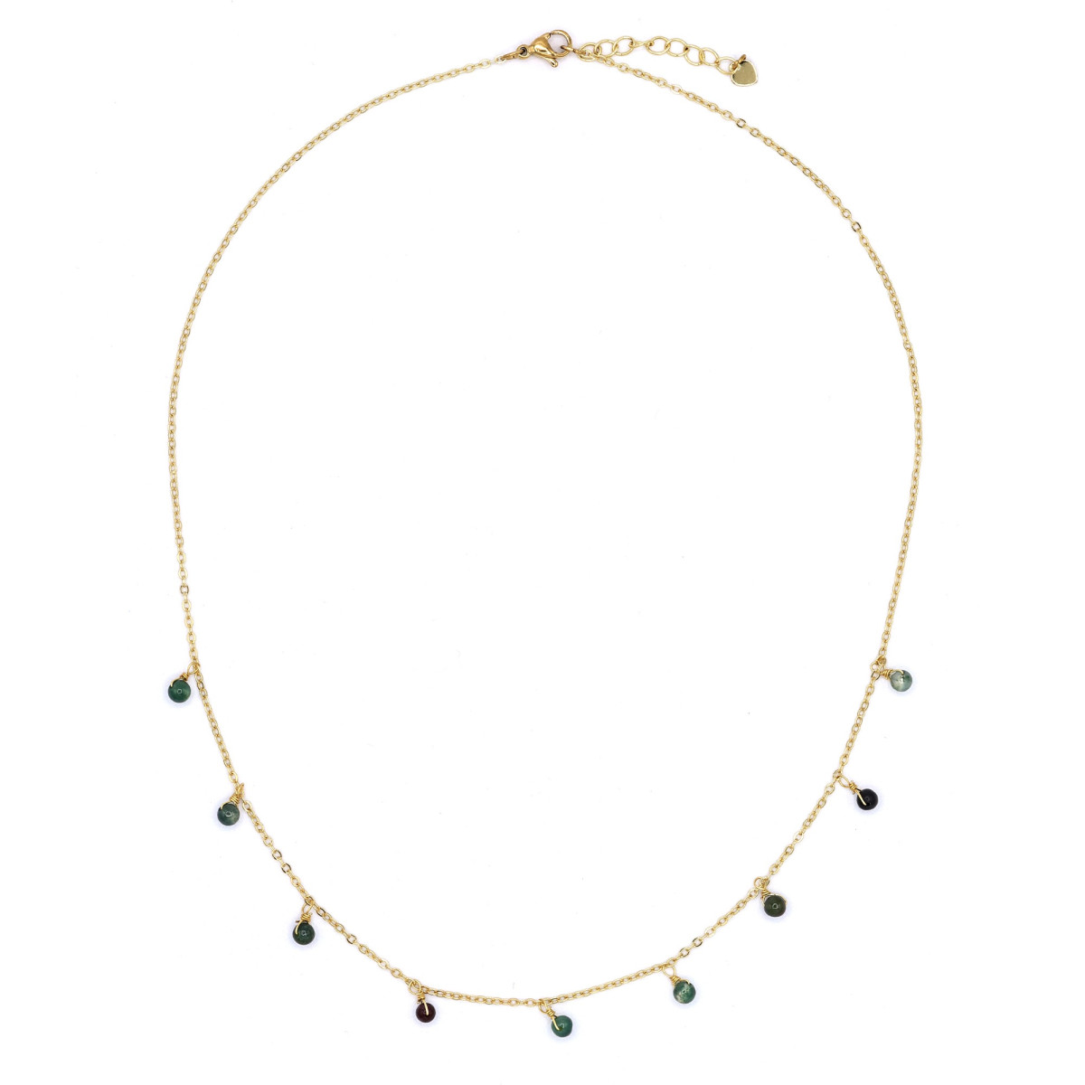 Collier "Idylle" Agatecouleur Mix Laiton doré Collier "Idylle" Agatecouleur Mix Laiton doré