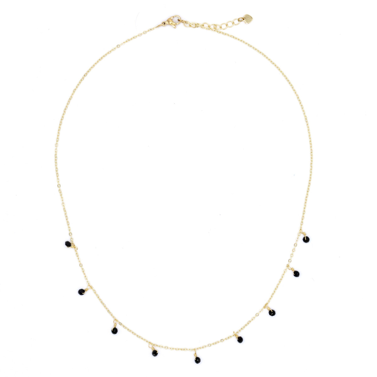 Collier "Idylle" Jade noire Laiton doré Collier "Idylle" Jade noire Laiton doré