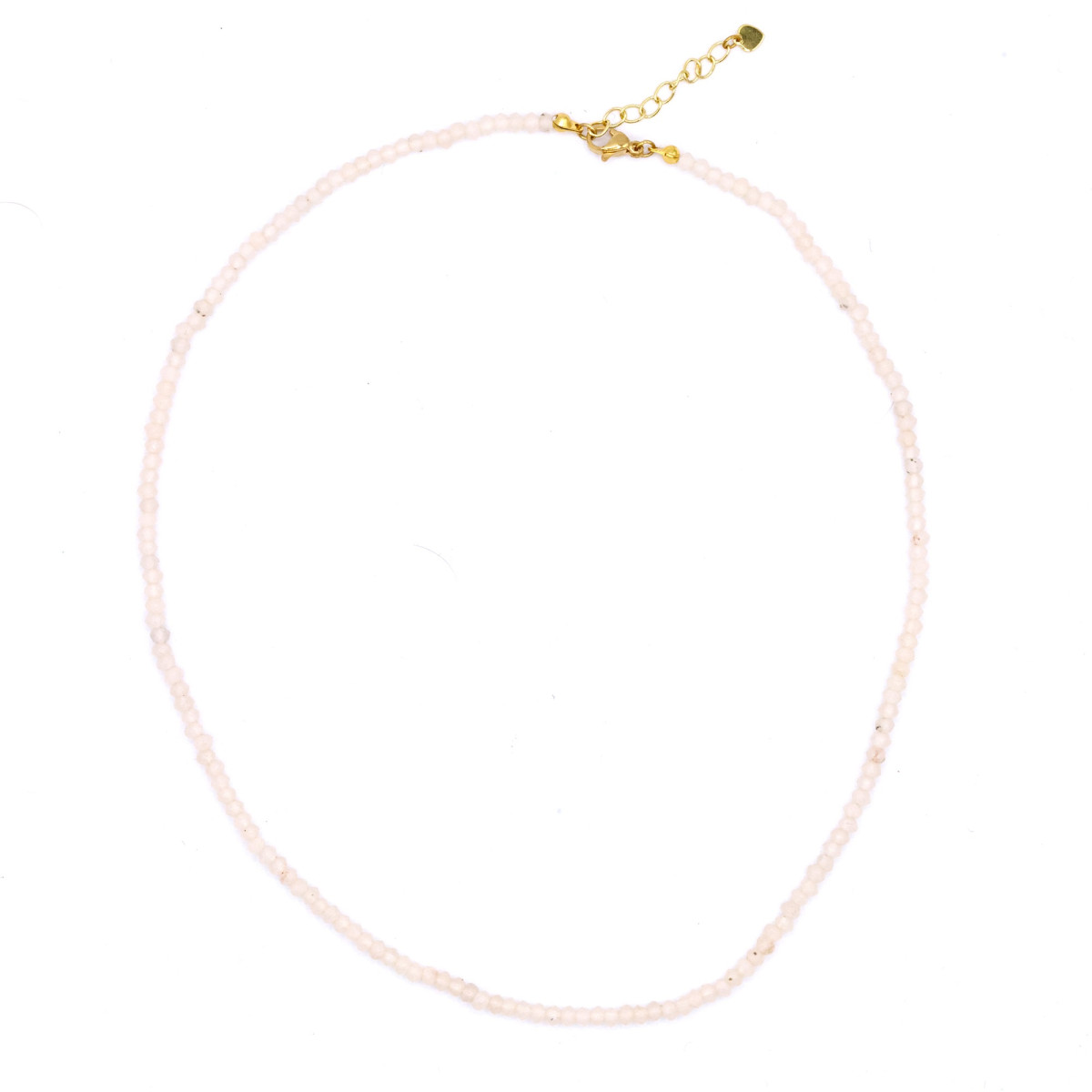 Collier "Incendia" jade blanche Laiton doré