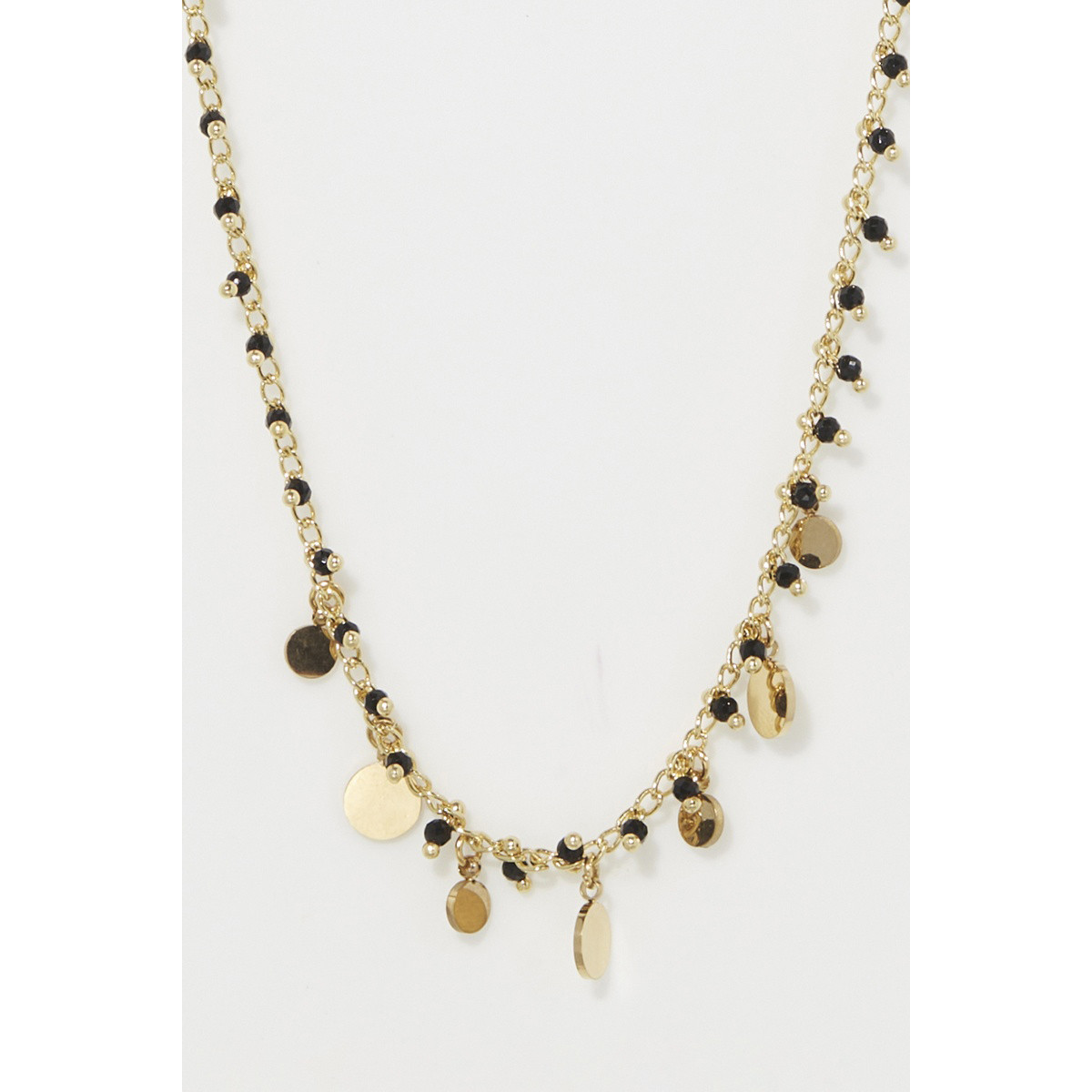 Collier "Luminara" jade noire Laiton doré Collier "Luminara" jade noire Laiton doré
