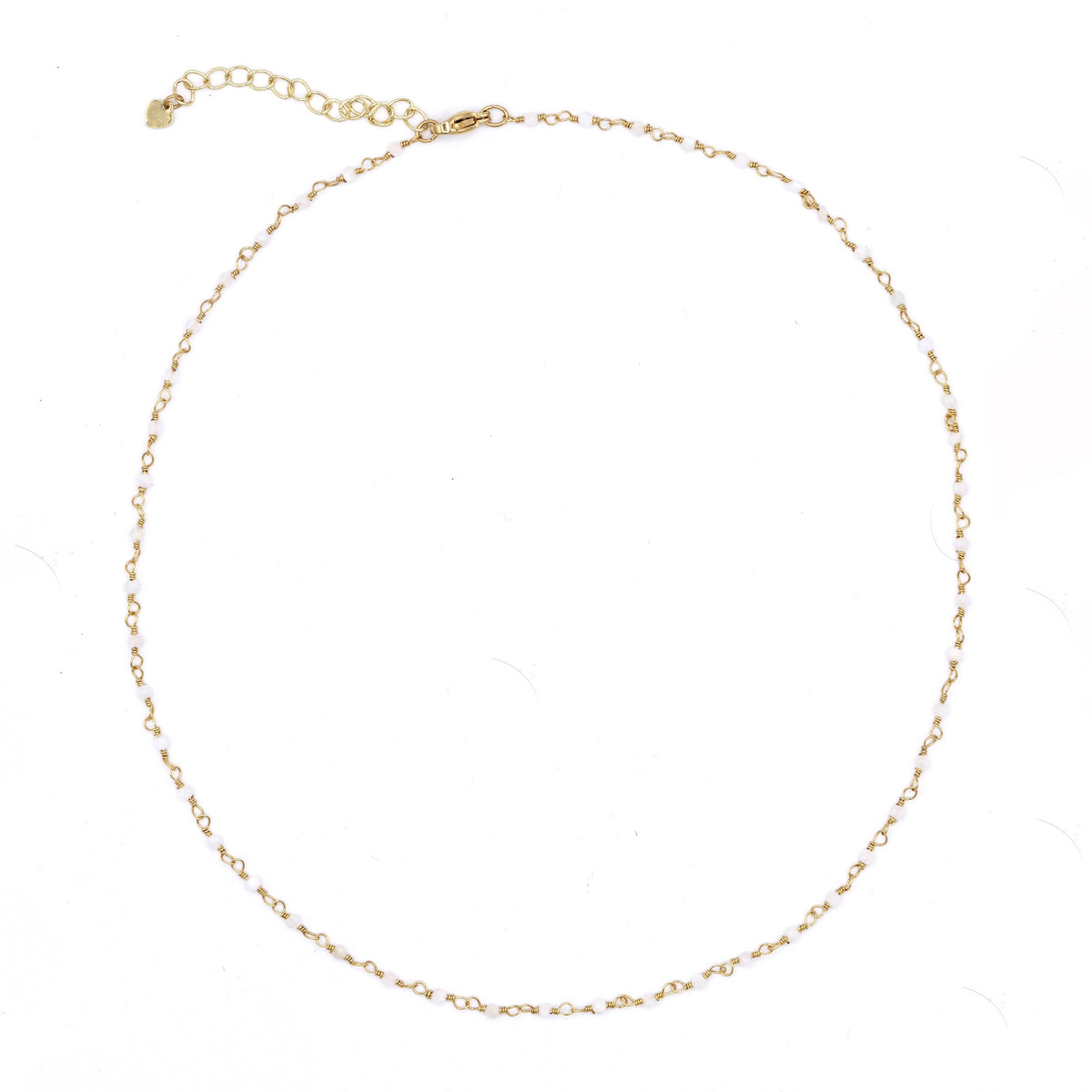 Collier "Luneris" Jade Blanche Laiton doré Collier "Luneris" Jade Blanche Laiton doré