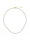 Collier "Luneris" Jade Noir Laiton doré