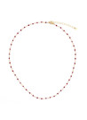 Collier "Luneris" Jade Rouge Laiton doré