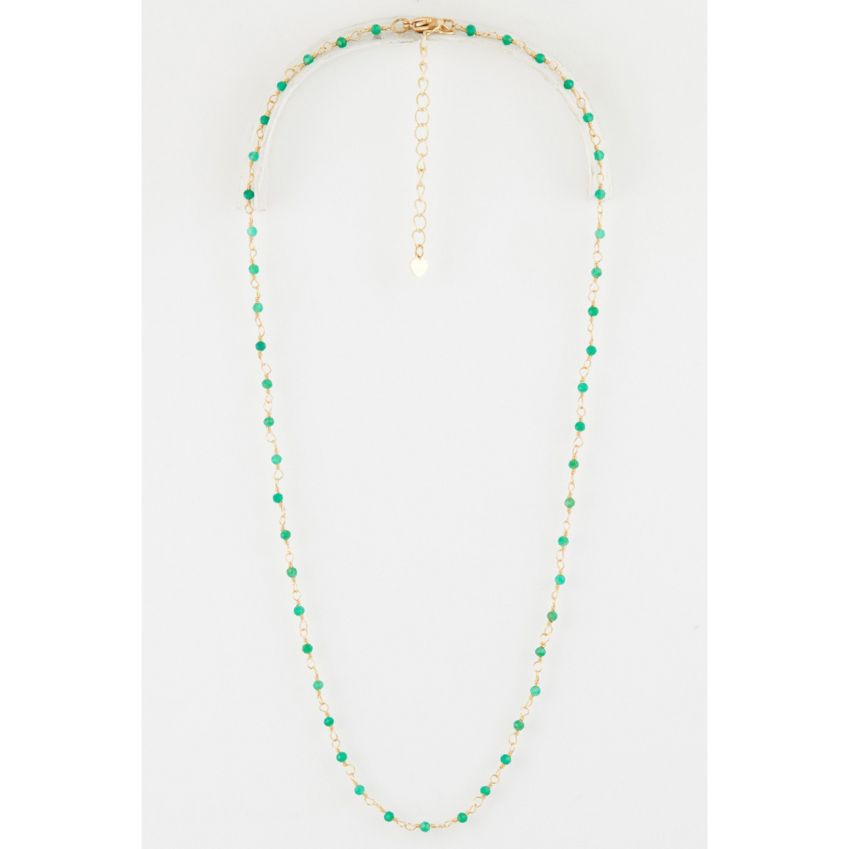 Collier "Luneris" Jade Verte Laiton doré Collier "Luneris" Jade Verte Laiton doré