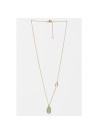 Collier "Orbital" Aventurine verte et Rose quartz Laiton doré