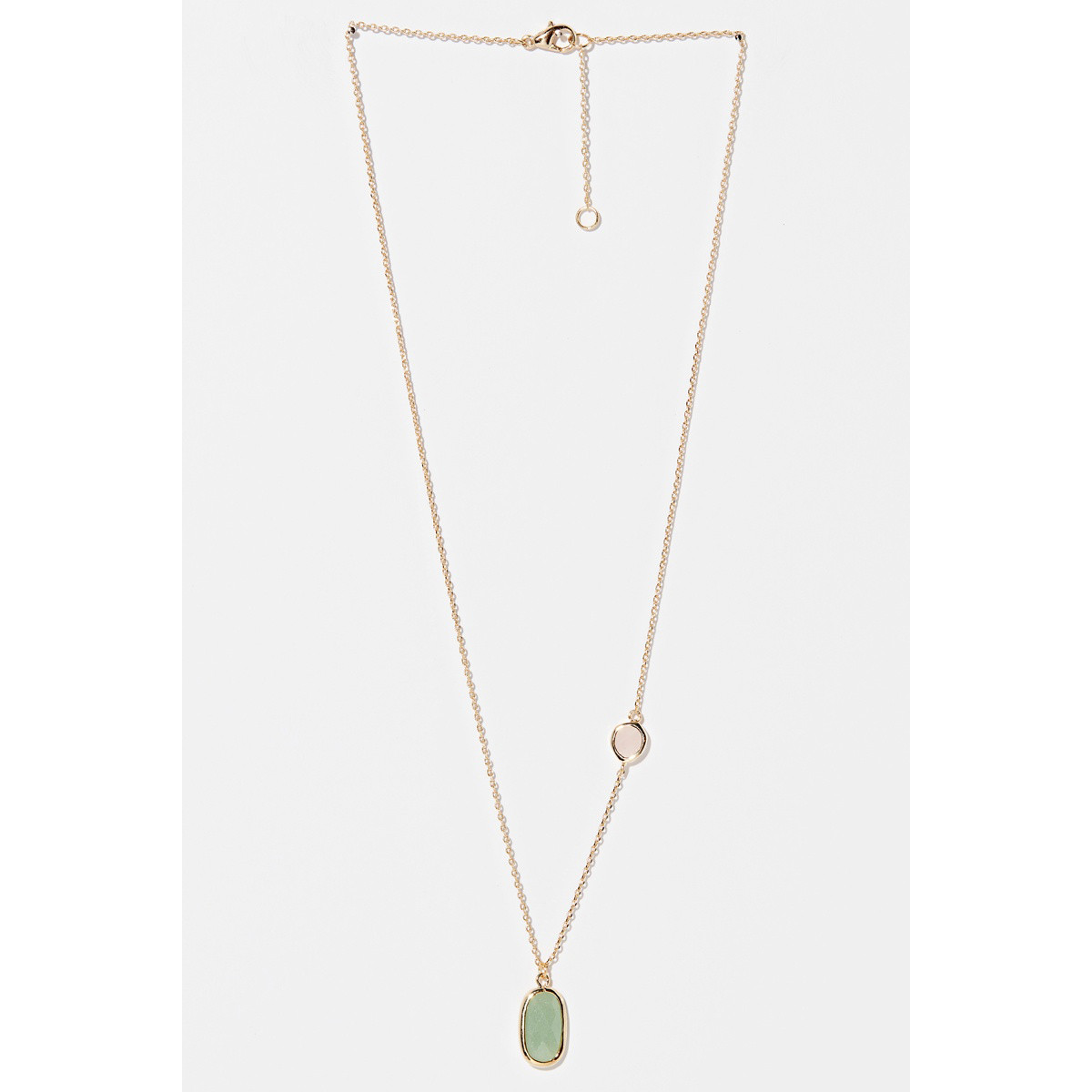 Collier "Orbital" Aventurine verte et Rose quartz Laiton doré Collier "Orbital" Aventurine verte et Rose quartz Laiton doré