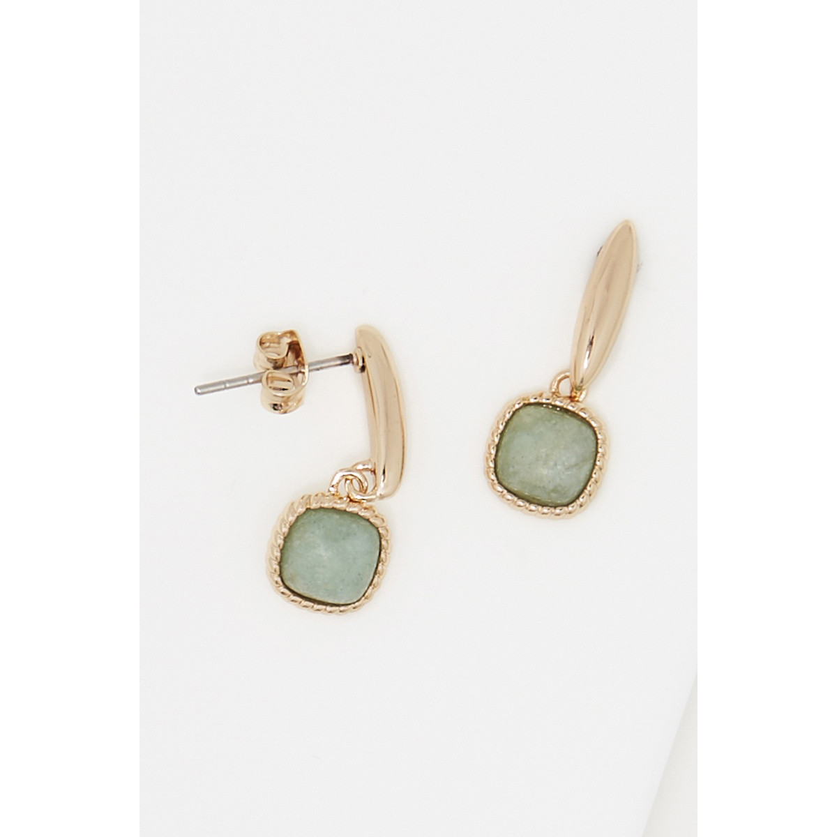 Boucles d'oreilles "Polarisée", amazonite Laiton doré Boucles d'oreilles "Polarisée", amazonite Laiton doré