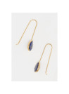 Boucles d'oreilles "Quintessence" Lapis Lazuli Laiton doré