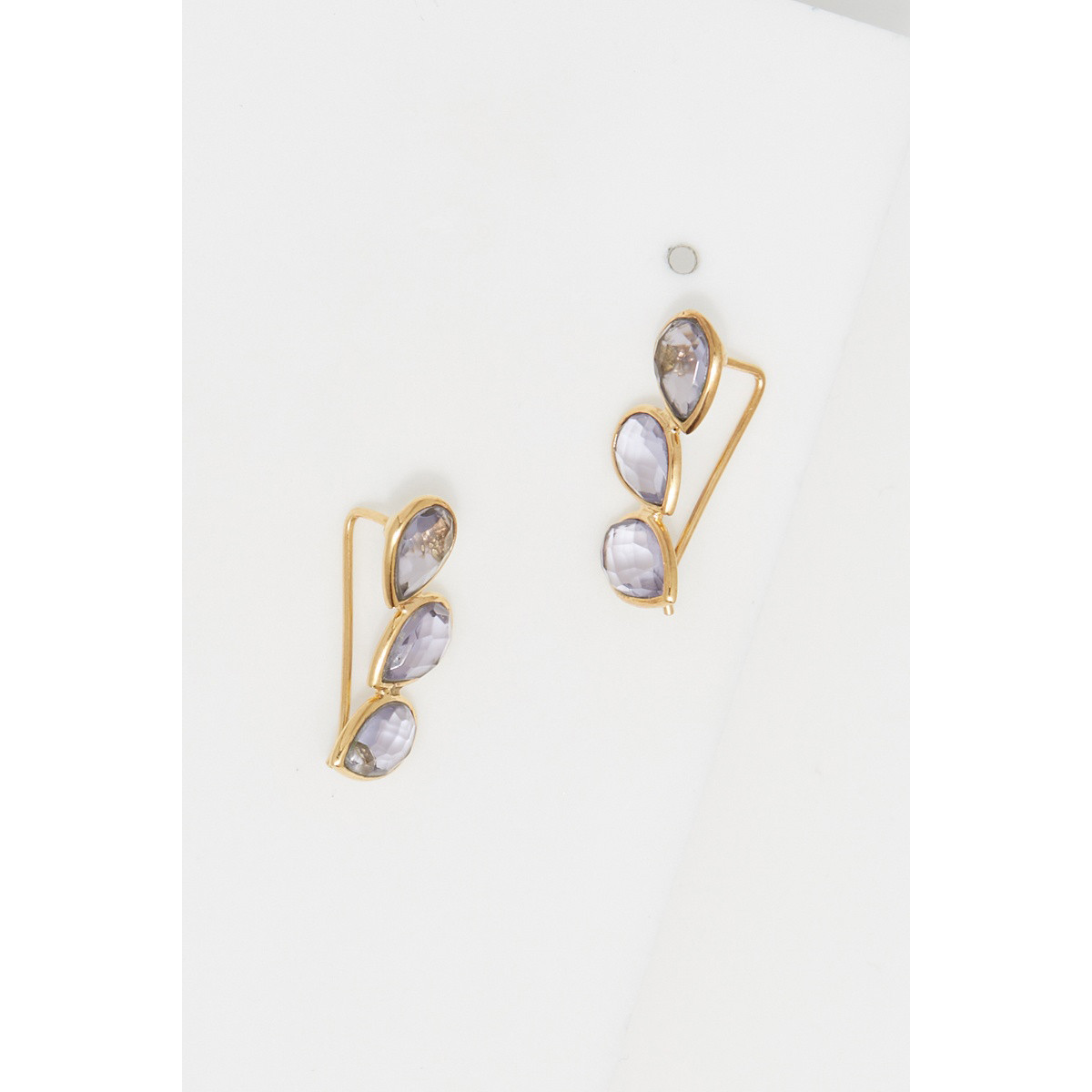 Boucles d'oreilles "Reflet" Lolite Laiton doré