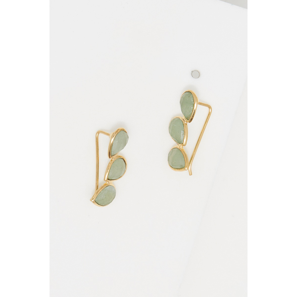 Boucles d'oreilles "Reflet" Aventurine verte Laiton doré Boucles d'oreilles "Reflet" Aventurine verte Laiton doré
