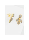 Boucles d'oreilles labradorite Laiton doré"Satellite"