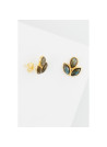 Boucles d'oreilles labradorite Laiton doré"Saturnia"