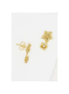 Boucles d'oreilles "Scintillant" Pierre de Lune Laiton doré