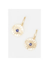 Boucles d'oreilles "Sélénite" Lapis Lazuli Laiton doré