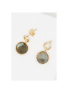 Boucles d'oreilles "Sideralys" labradorite Laiton doré