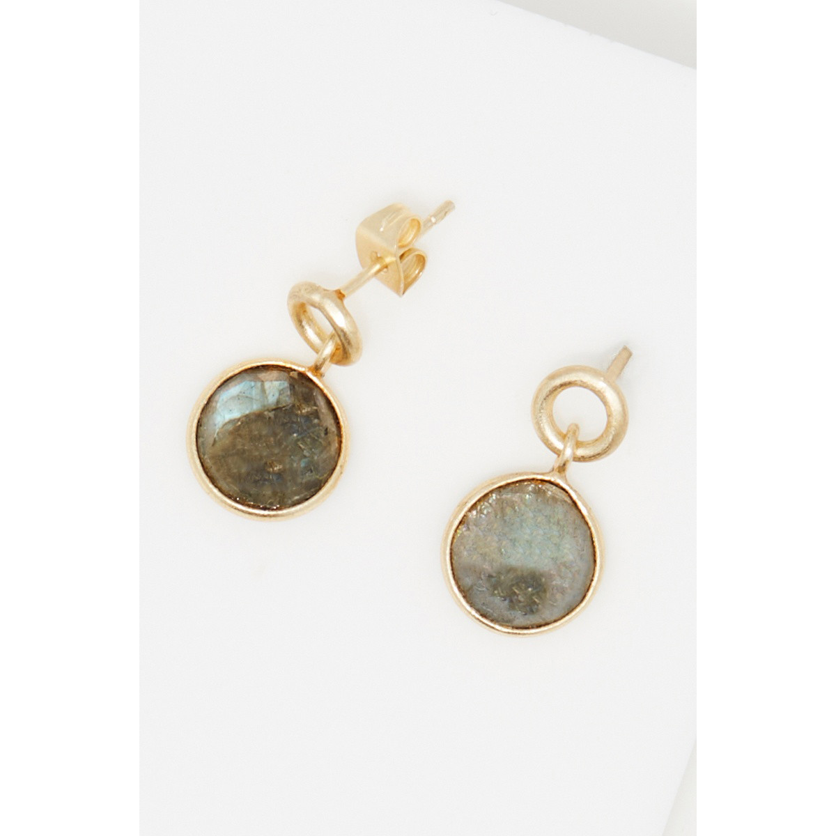 Boucles d'oreilles "Sideralys" labradorite Laiton doré