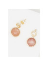 Boucles d'oreilles "Sideralys" PIERE de LUNE Laiton doré