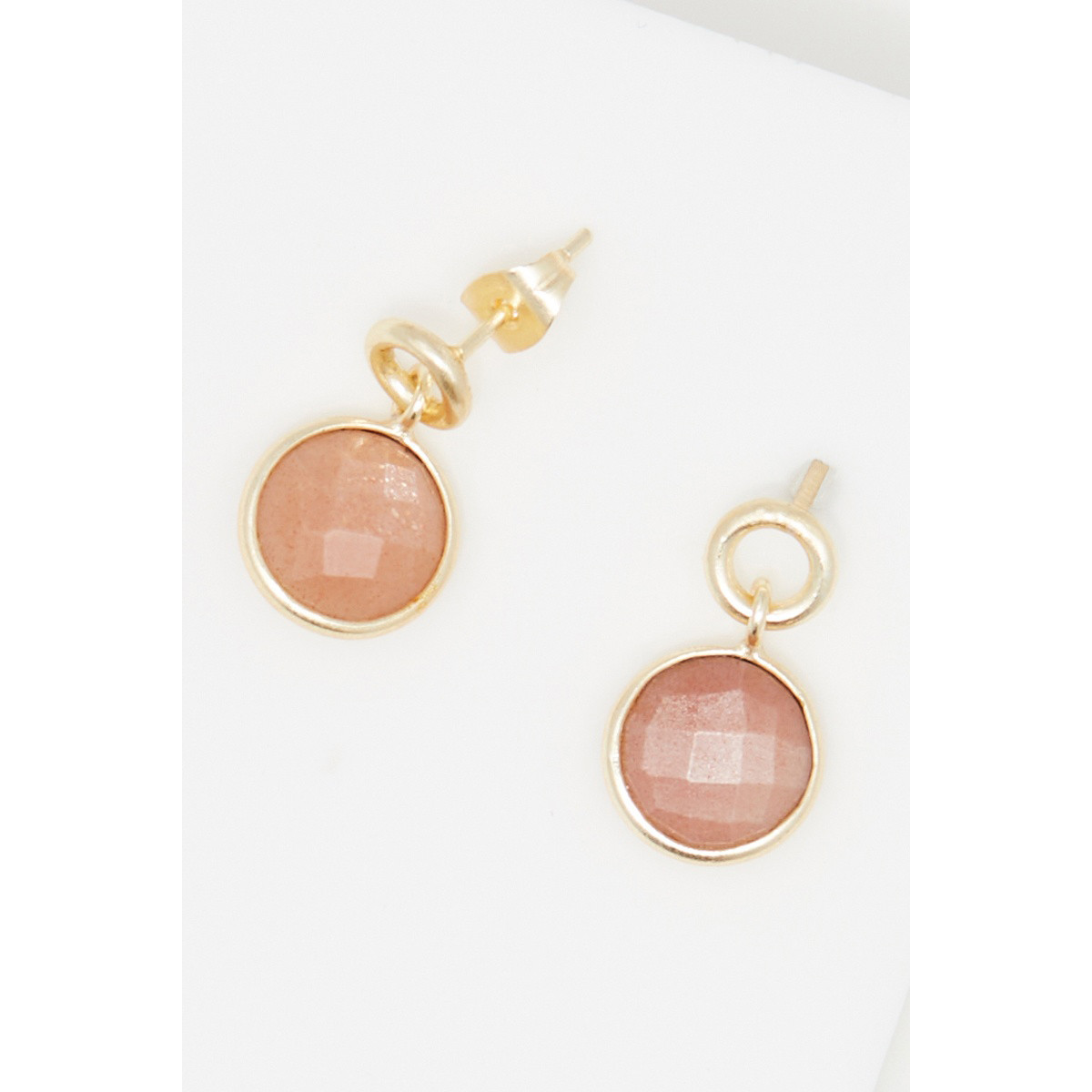 Boucles d'oreilles "Sideralys" PIERE de LUNE Laiton doré Boucles d'oreilles "Sideralys" PIERE de LUNE Laiton doré