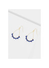 Boucles d'oreilles "Solenys" Jade bleu et violet Laiton doré