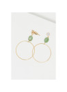Boucles d'oreilles "Solsticeal" Aventurine Verte Laiton doré