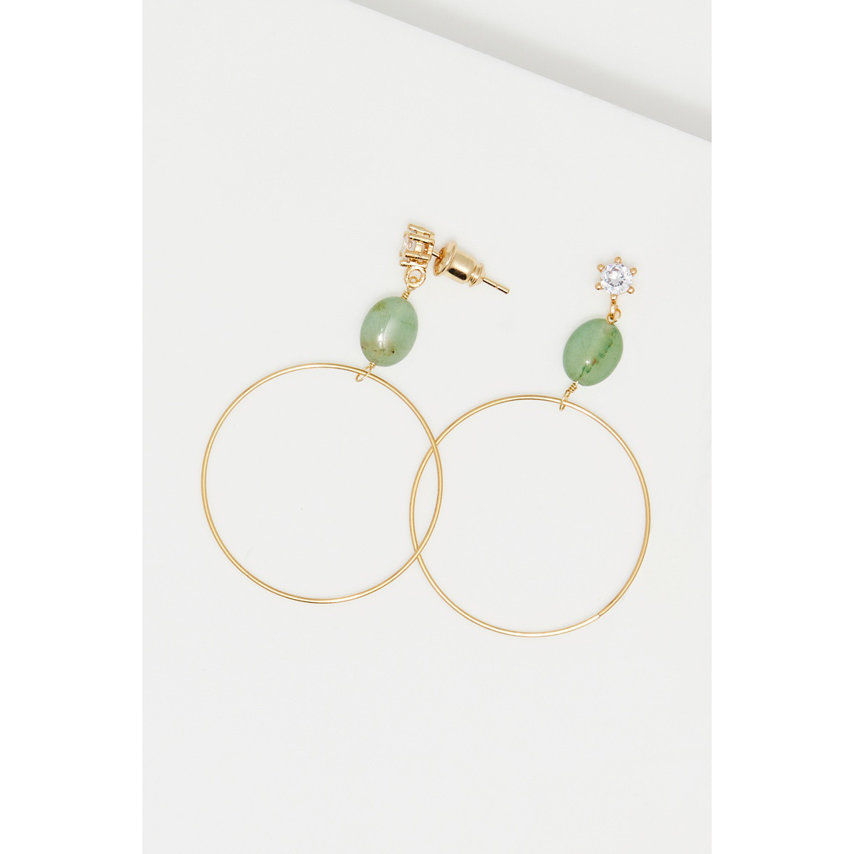 Boucles d'oreilles "Solsticeal" Aventurine Verte Laiton doré Boucles d'oreilles "Solsticeal" Aventurine Verte Laiton doré