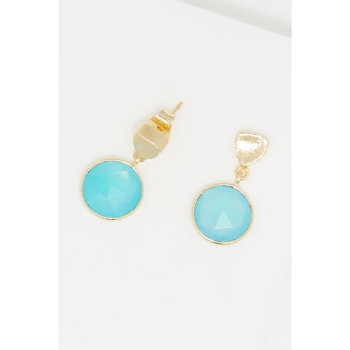 Boucles d'oreilles "Starlette" Amazonite Laiton doré Boucles d'oreilles "Starlette" Amazonite Laiton doré