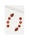Boucles d'Oreilles "Tempsara" Grenat Laiton doré