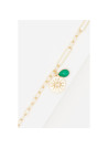 Bracelet "Fluxelis" onyx verte Laiton doré