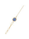 Bracelet  Aventurine bleue Laiton doré"Sérénis"