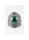 Bague "Guayaba" Malachite et Argent Massif 925/1000