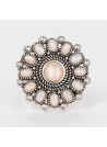 Bague "Jacaranda" Opale rose et Argent Massif 925/1000