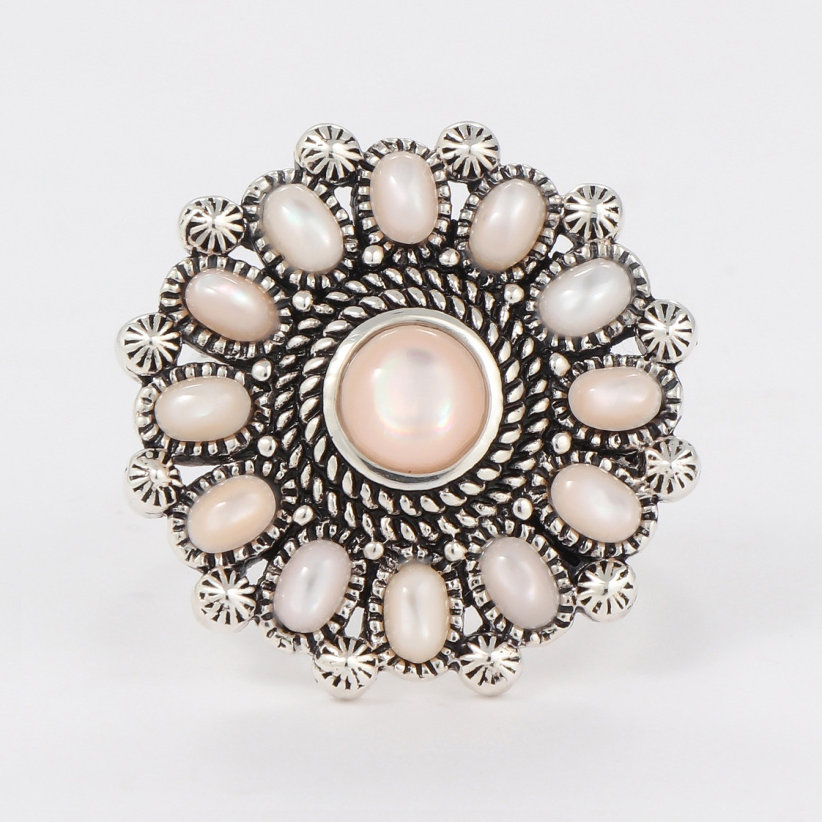 Bague "Jacaranda" Opale rose et Argent Massif 925/1000 Bague "Jacaranda" Opale rose et Argent Massif 925/1000