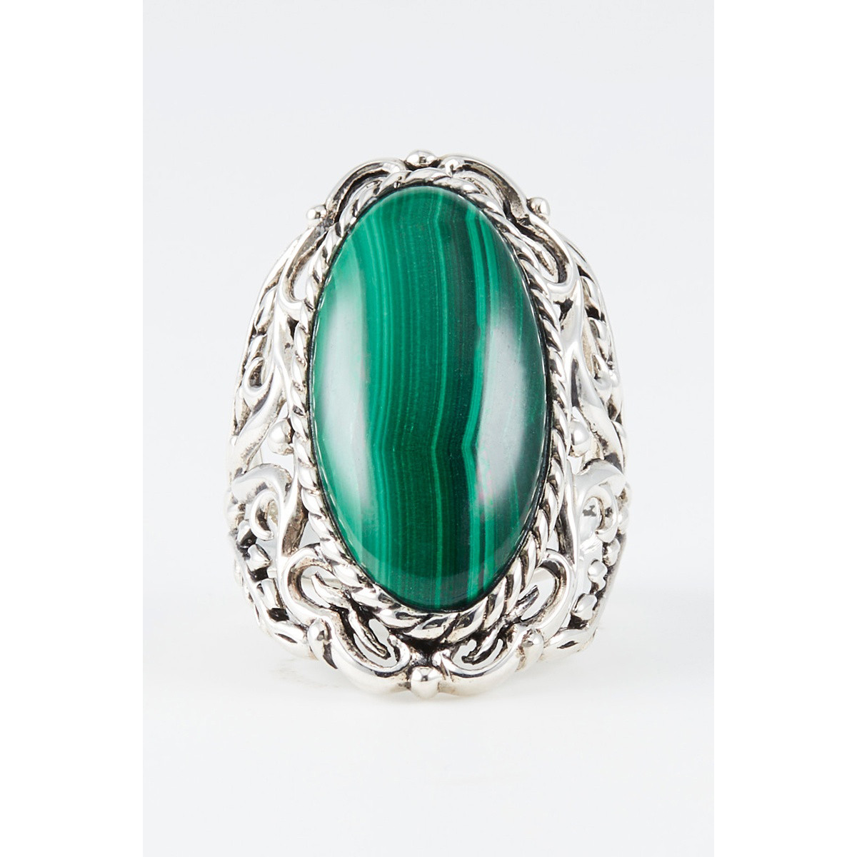 Bague "Maíz" Malachite et Argent Massif Bague "Maíz" Malachite et Argent Massif