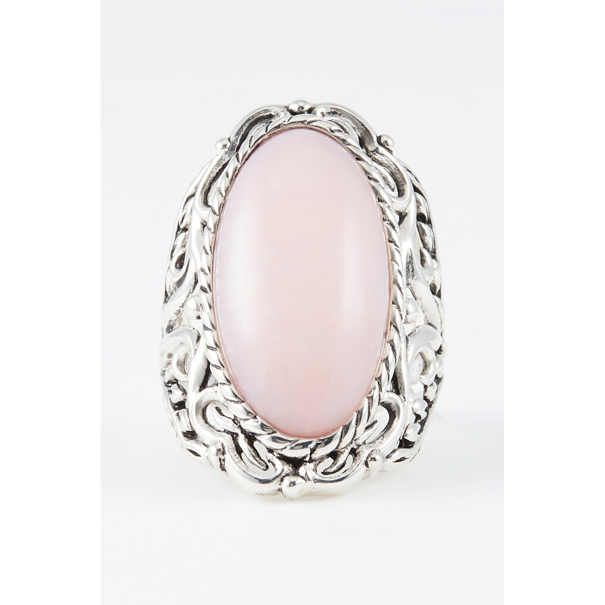 Bague "Maíz" Opale rose et Argent Massif