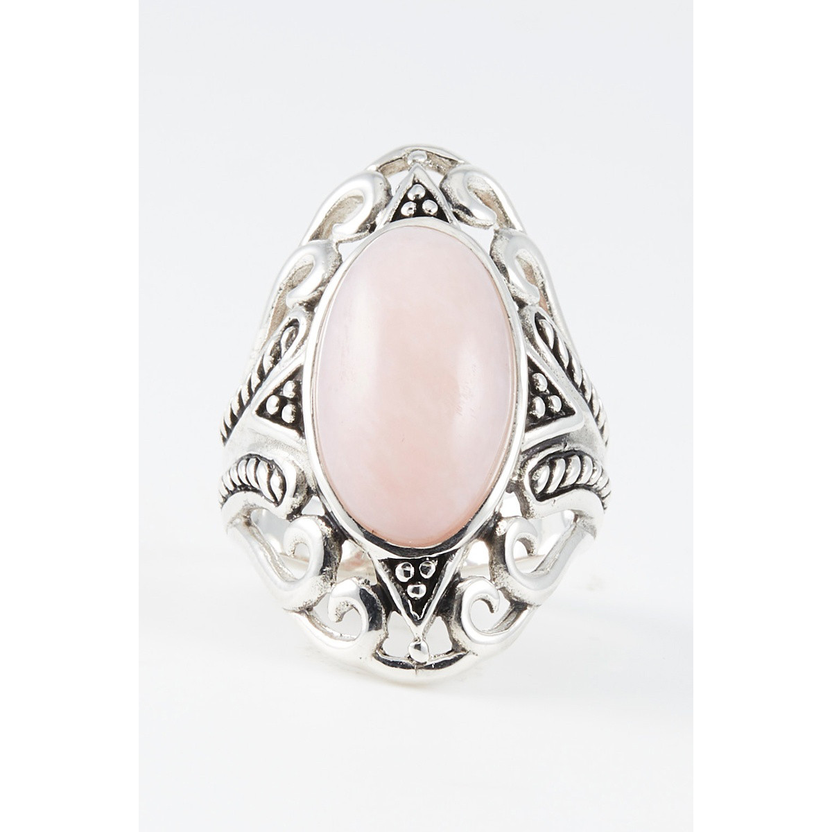 Bague "Verbena" Opale rose et Argent Massif 925/1000