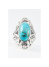 Bague "Vid" Turquoise et Argent Massif 925/1000