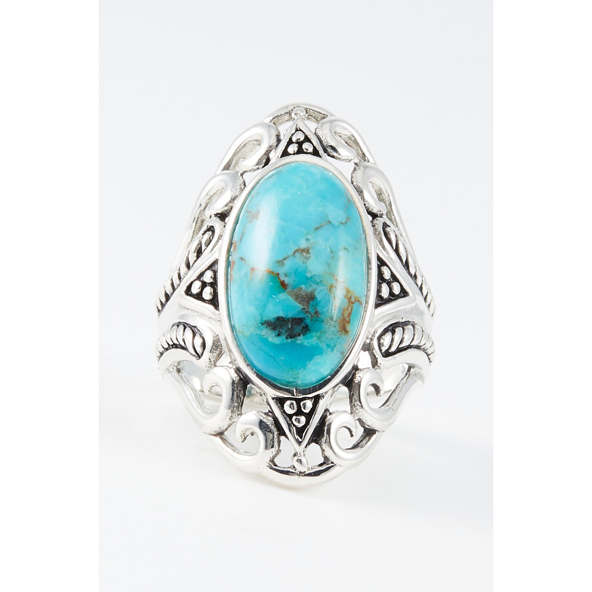 Bague "Vid" Turquoise et Argent Massif 925/1000 Bague "Vid" Turquoise et Argent Massif 925/1000
