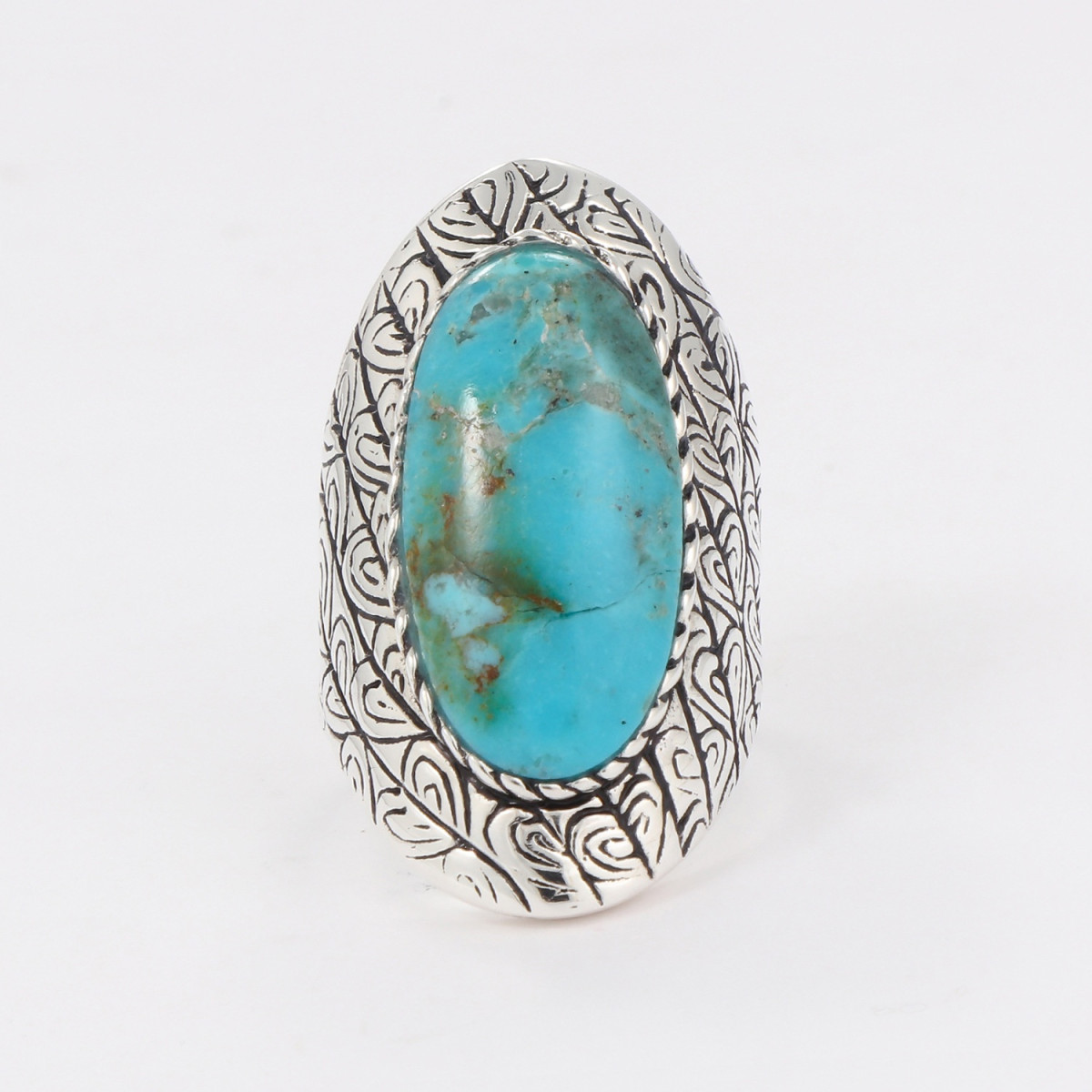 Bague "Dalia" Turquoise et Argent Massif 925/1000 Bague "Dalia" Turquoise et Argent Massif 925/1000