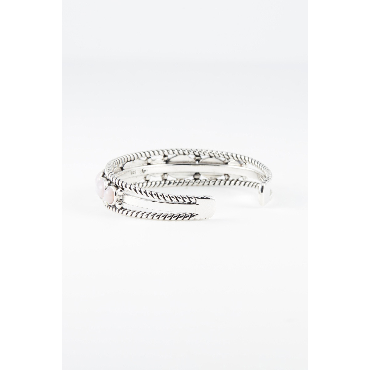 Bracelet Ajustable "Piquillín" Opale rose et Argent Massif 925/1000 Bracelet Ajustable "Piquillín" Opale rose et Argent Massif 925/1000